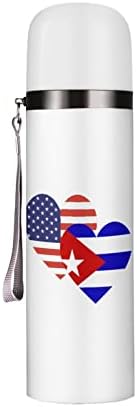 קובה דגל לב אמריקאי בקבוק מים מבודד 19 גרם ספל נסיעות נירוסטה לטיולי קמפינג משקאות חוץ בחוץ