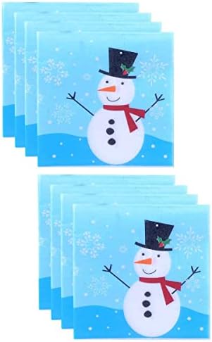 Doitool 120 PCS איש שלג לחג המולד מודפס Placemat Napkins Napkins רקמת מגבת נייר למסעדת קפה (כחול