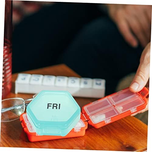 מרפא 4 סטים קופסת רפואה מיני מכולות מיני קופסאות אחסון מיכל נסיעות מכולה 7 יום מארגן אחסון מיכלי אחסון WeeklyPill