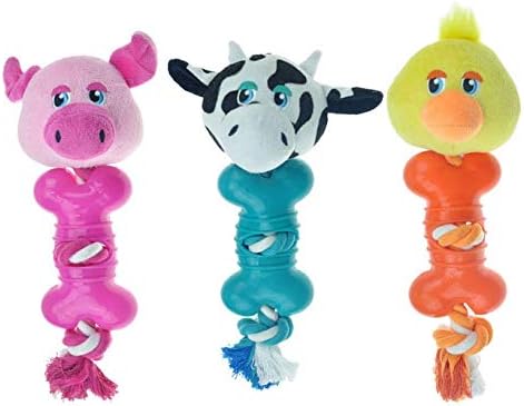 MPP צעצועי כלבים חמודים חבלים חבלים קשורים קטיפת עצם בוחרים ברווז פרה או אופי חזיר
