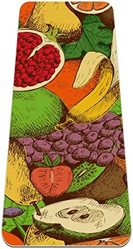פירות חלקה דפוס פרימיום עבה יוגה מחצלת ידידותית לסביבה גומי בריאות & מגבר; כושר החלקה מחצלת עבור כל