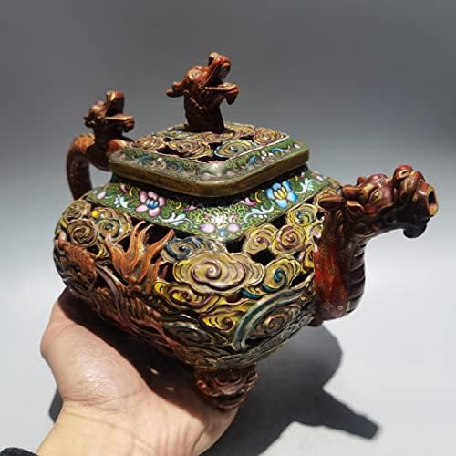 10 סיני yixing Zisha Pottery Hollow Out Out מתאר בברז זהב זרבוב