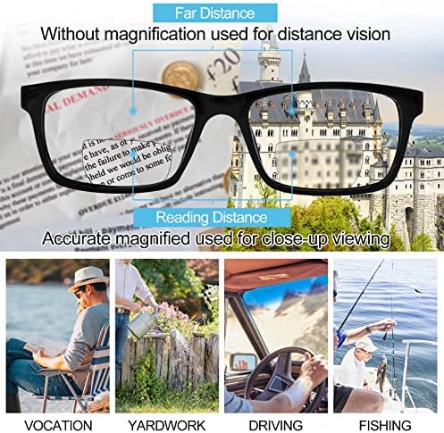 Occi Chiari Photochromic Bifocal משקפי קריאה לגברים, מעבר משקפי שמש של המעבר המרובע UV