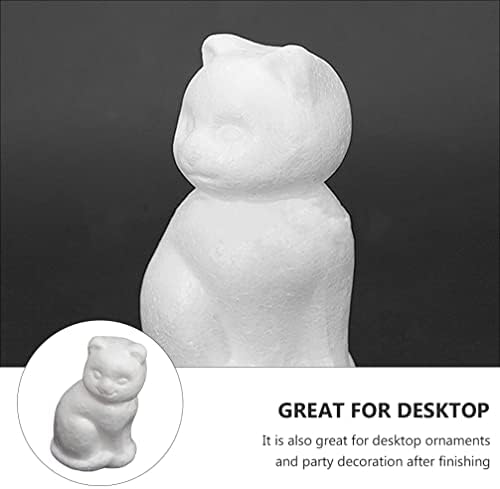 מלאכת קצף של בעלי חיים לבנים של ויקסקי- 10 יחידות דוגמנות צורת חתול תבניות קצף 3D קלקר לילדים