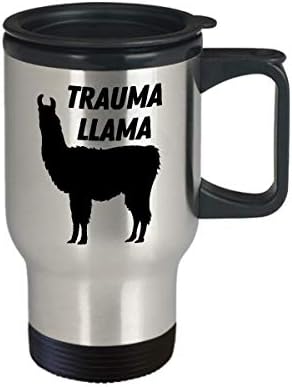 LLAMA מצחיק 14oz ספל נסיעות מבודד טראומה לאמה מתנת כוס ייחודית לגברים ונשים אוהבי חיות מחמד