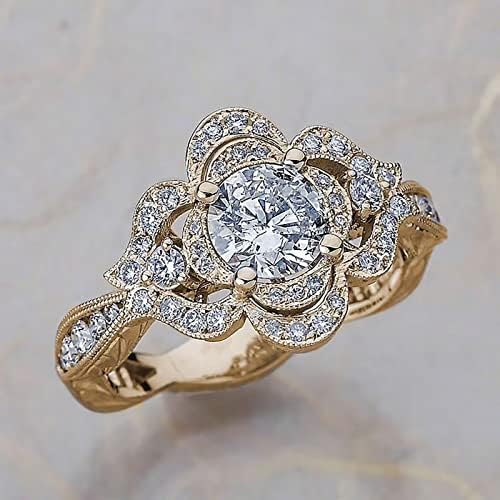 2023 חדש פרח צורת מלא יהלומי טבעת לנשים תכשיטים פופולרי אביזרי מעדן מבטיחים טבעות בשבילה