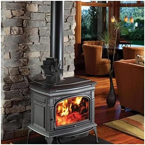 שיזם שחור אח 6 להבי חום מופעל תנור מאוורר יומן עץ צורב שקט בית אח מאוורר יעיל חום הפצה