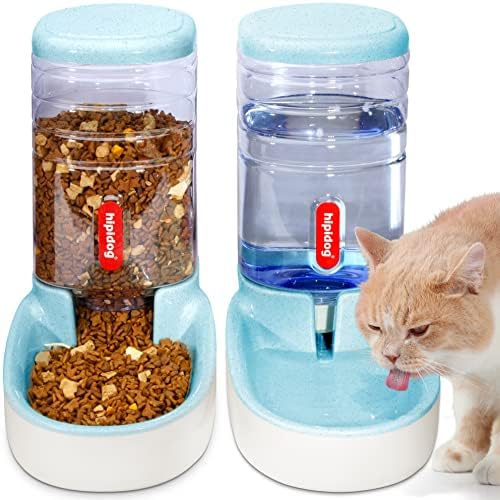 חיות מחמד ייחודיות חתולים כלבים מים אוטומטיים ומזין מזון 3.8 ליטר עם 1 מתקן מים ו 1 מזין אוטומטי לחיות מחמד