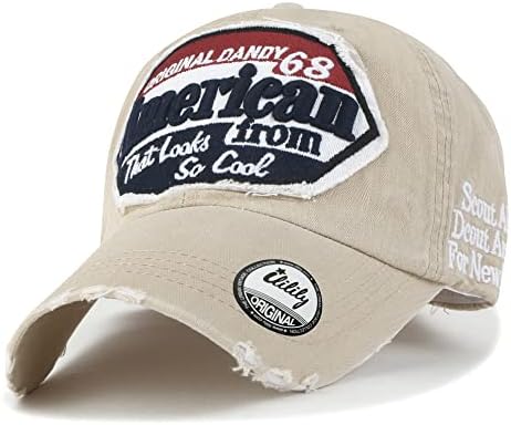 במצוקה וינטג 'במצוקה 68' מקורי אמריקאי מגניב 'כובע בייסבול כובע בייסבול