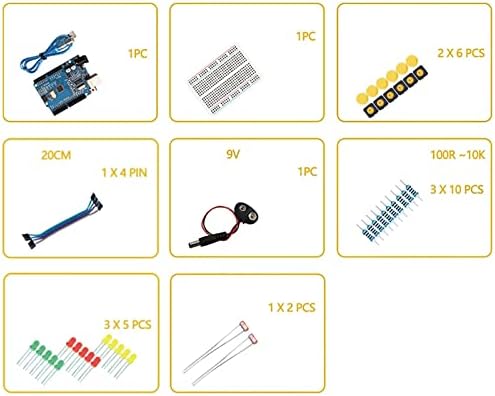 ערכת Starter אלקטרונית של Huayuxin DIY המיועדת לערכת uno arduino, ערכת אלקטרוניקה של מעגלים 12 in-1 ver.b,
