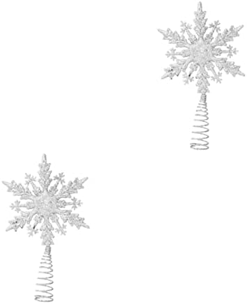 ABAODAM 2 מחשבים לחלקים אופנה חגיגית נצנצים קישוט מואר קישוט שלג חלול מקרן מעוצב קישוטים עליונים