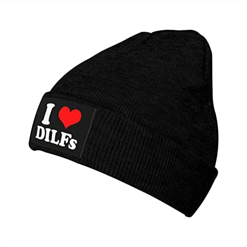אני אוהב דילף כפת כובע חורף לגברים נשים אופנה סקי חם באזיקים נמתח סרוג כובע