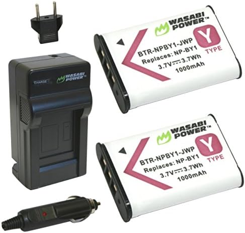 סוללת ווסאבי סוללה ומטען עבור Sony NP-BY1 ו- Sony HDR-AZ1 Action Cam Mini