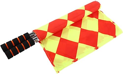 Vifemify 2 pcs/תיק אדום בוהק וצהוב שופט כדורגל שופט ספורט דגל ספורט דגל קווי דגל עם שקית אחסון