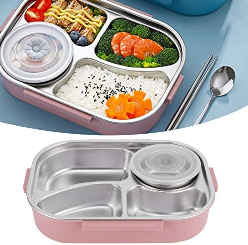 Bento Box, 304 קופסת ארוחת צהריים מפלדת אל חלד, תיבת בנטו תא, 4 קופסת בנטו ניידת, מיכל אחסון מזון