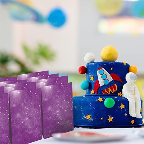 שקיות נייר של גלקסי אמנות-חבילה של 12 - שקיות מתנה בנושא חלל החיצון-שקיות טובות לטיפול עמיד, אספקת