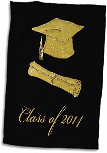 כובע סיום תואר שני ודיפלומה, זהב סדוק על שחור, כיתה של 2014 - מגבות