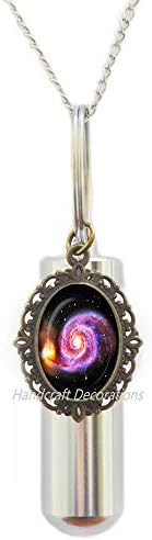 CraftCoporations מערבולת Galaxy Glaxy Aln.Nebula Cosmos Cermation Urn שרשרת. מרחב, תכשיטים ביקום, מתנת יום הולדת.