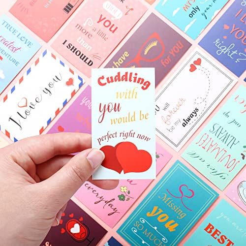 צ 'ינקו 120 חתיכות קופסת אוכל רומנטית הערות אהבה בשבילו מיני כרטיסי חג האהבה שלה לאישה בעלת 2 על 3.5 אינץ' עיצוב