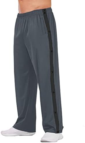 מכנסי כדורסל של Deyeeeeek מכנסי כדורסל גבוהים כפתור הצמד מפוצל מכנסי טרנינג לאחר ניתוח עם כיסים