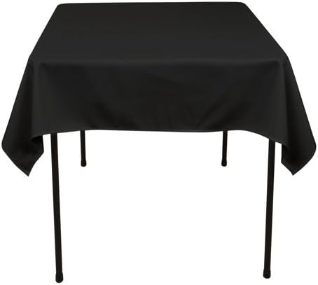 נדרים 48 איקס 48 אינץ שחור כיכר פוליאסטר שולחן בד שולחן כיסוי חתונה מסיבת אירוע-2 מחשב