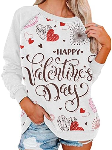נשים אהבת לב סווטשירט חג האהבה שמחה חולצות גרפי סוודרים מקרית חולצות סוודר