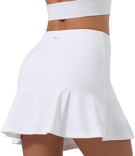חצאיות טניס ספורטיביות לנשים חצאיות גולף סורטס עם מכנסיים קצרים פנימיים 2 כיסים נושמים אימון אתלטי