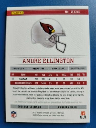 אנדרה אלינגטון 2013 Panini R&S אריכות חיים אדום RC JSY AUTO D 42/99 כרטיסי אריזונה - גופיות NFL עם חתימה