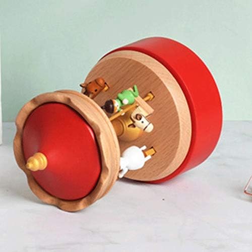 קוגוקס קופסת מוסיקה גיאומטרית מוסיקה גיאומטרית מתנה יוניסקס קופסת קרוסלת סוס חג המולד מעץ