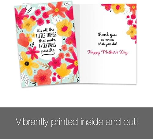 ברכות ללא עצים כרטיסי יום האם - עיצובים אומנותיים - 1 כרטיס + מעטפות תואמות - תוצרת ארהב - נייר