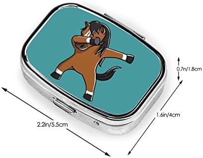 חמוד מספיג סוס כיכר מיני גלולת מקרה עם מראה נסיעות ידידותי נייד קומפקטי תאים גלולת תיבה