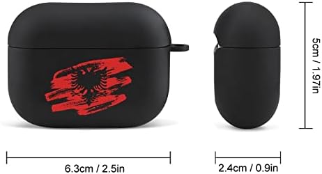 וינאז 'דגל אלבני מגן על כיסוי מגן תואם ל- AirPods Pro Bluetooth אוזניות מארז קופסת אחסון הדפסה