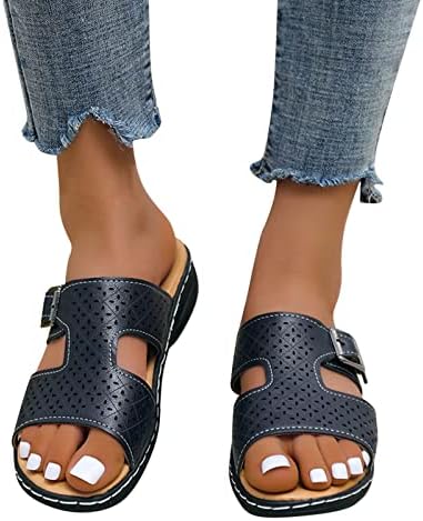 סנדלים לנשים דפסת טריז קיץ לבוש/צבע טהור נעלי רשת עקב