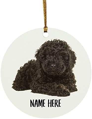 כלב כפול מצחיק כלב שחור שחור מותאם אישית מתנות 2023 מעגל קישוטים לעץ חג המולד