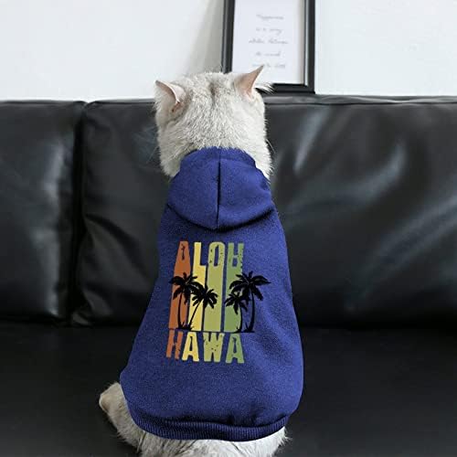 Aloha Hawaii Retro Surf בגדי כלבים קפוצ'ונים של חיות מחמד חורפי חורף סווטשירטים כלבים רכים וחמים לכלבים