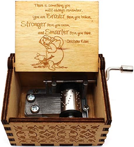 קופסת מוזיקת ​​עץ של Ukebobo - קופסת המוזיקה האמורה, מתנה לחבר, חג מולד, חג, שנה חדשה - סט 1