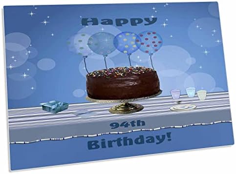 3רוז מסיבת יום הולדת 94 עם עוגת שוקולד וכחול. - משטח שולחן מחצלות מקום