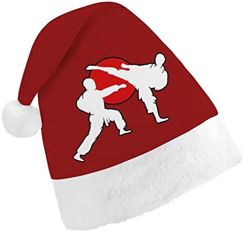 קראטה לוחם חג המולד כובע סנטה כובע עבור יוניסקס מבוגרים נוחות קלאסי חג המולד כובע עבור מסיבת חג המולד חג