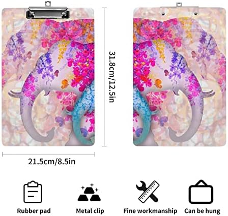 צבעוני פרח פיל לוח בצבעי מים בעלי החיים אקריליק עמיד לוחות עם נמוך פרופיל קליפ 4 גודל דקורטיבי
