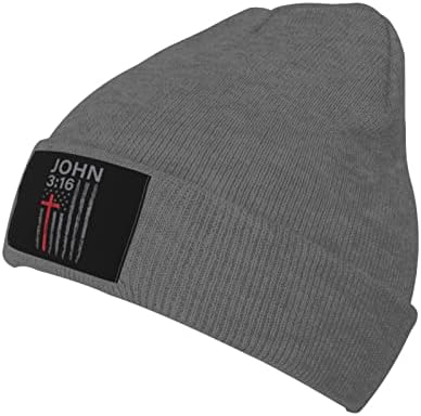 ג ' ון 3:16 אמונה צלב אמריקאי דגל פטריוטי שחור כפת כובע לגברים נשים כובעים חמים לסרוג גרב כובעי גולגולת