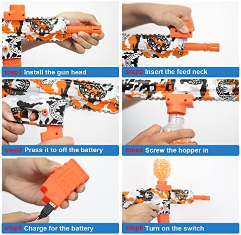 בלסטר אקדח ג 'ל עם צעצועי כדור ג' ל חשמליים עם משקפי מגן ו-60,000 + חרוזי ג ' ל המתאימים למשחקי יריות