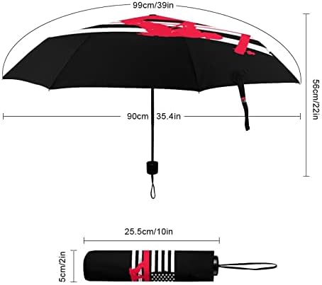 קו קו אדום אמריקאי דגל 3 קפלים מטריית נסיעות נגד אולטרה סגול מטריות אטומות לרוח מטרייה פתוחה אוטומטית