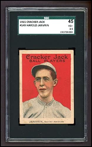1915 Cracker Jack 149 Hal Janvrin Boston Red Sox SGC SGC 3.50 Red Sox