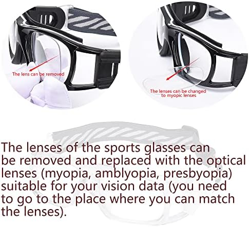 משקפי ספורט משקפי משקפי משקפי משקפי מגן משקפי בטיחות עיניים מסגרת עדשה נשלפת רצועת משקפי ראייה מתכווננת