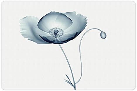 מחצלת לחיות מחמד פרחונית למזון ומים, תמונה של פרח פרג ברדיוגרמה פרחונית רנטגן מראה יוצא דופן להדפסת אמנות