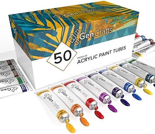 מלאכת יד אקריליק צבע-סט של 50 פרימיום צבעים מרהיבים - - איכות שאינו רעיל פיגמנט צבעי בד, נייר, עץ,