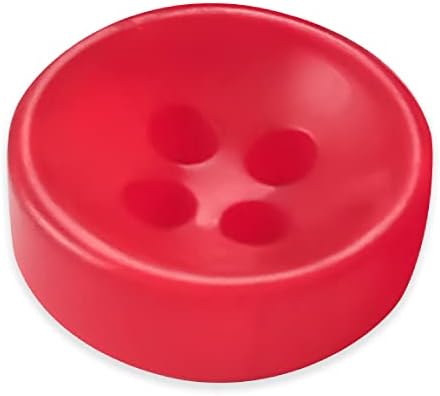 כפתור עגול אדום 4 חור בגודל 0.45 אינץ