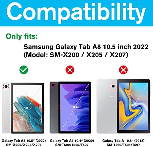 Procase 2 Pack Galaxy Tab A8 10.5 2022 צרור מגן מסך עם Galaxy Tab A8 Case 10.5 אינץ '2022