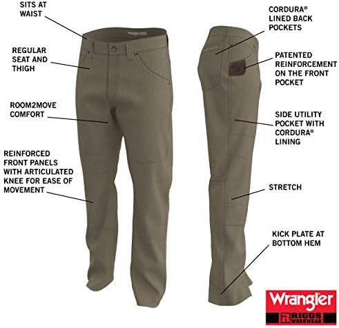רנגלר ריגס בגדי עבודה לגברים מכנסיים שירות רגליים ישרות