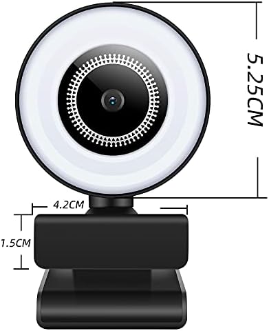 מצלמת מחשב אינטרנט של ג 'ינפיי ג' ו-03 ואט 2 קארט, עם תאורת טבעת מרובת רמות, מיקרופון, תקע והפעל, לזום